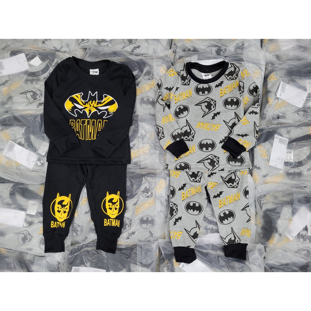 BT264 - COMBO 2 BỘ BATMAN IN VÀNG XÁM ĐEN BÉ TRAI MÃ 5