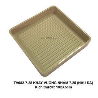 TV082-7.25 Khay vuông nhám 7.25" (Nâu Đá)