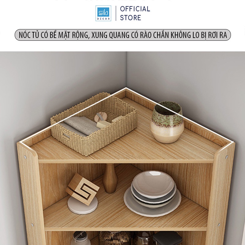 Tủ Gỗ Góc Tường Hình Tam Tam Giác Phù Hợp Đặt Tại Phòng Ăn, Phòng Bếp, Phòng Khách Hiện Đại SIB DECOR
