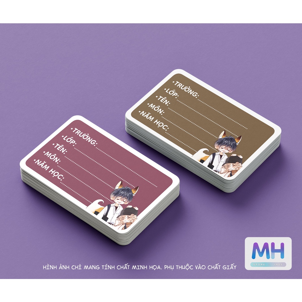 Set 10 cái nhãn sách vở nhân vật truyện tranh mẫu M1/2/3