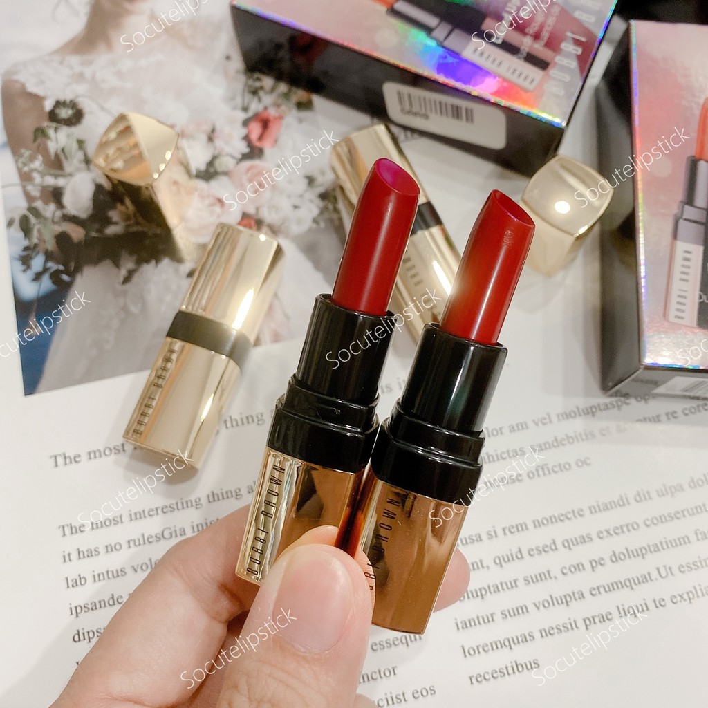 Set son Bobbi Brown Luxed Up Lipstick Duo Parisian Red và Red Velvet
