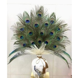 Lông công tự nhiên làm oản tài lộc dài 30 - 100 cm | Phụ kiện làm oản