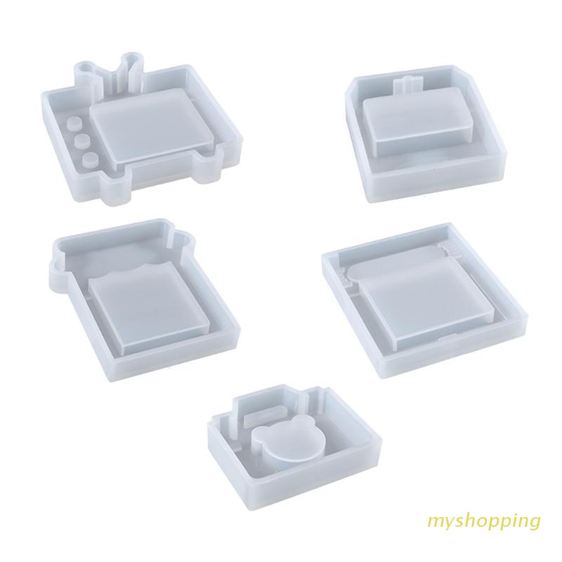 Bộ 1 / 5 Khuôn Silicone Làm Mặt Dây Chuyền Bằng Nhựa Epoxy