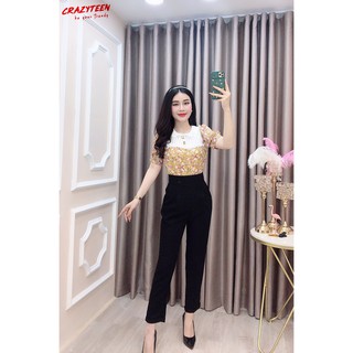 Quần tây cách điệu lưng siêu cao thiết kế CRAZYTEEN (QC0097)