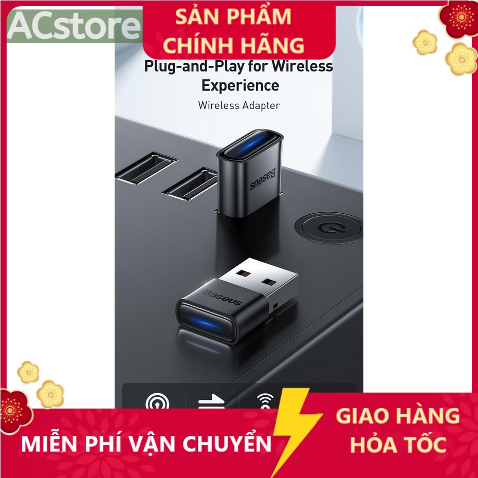 Đầu chuyển đổi USB Bluetooth 5.0 Baseus cho đầu thu âm thanh loa không dây máy tính / laptop  ACstore