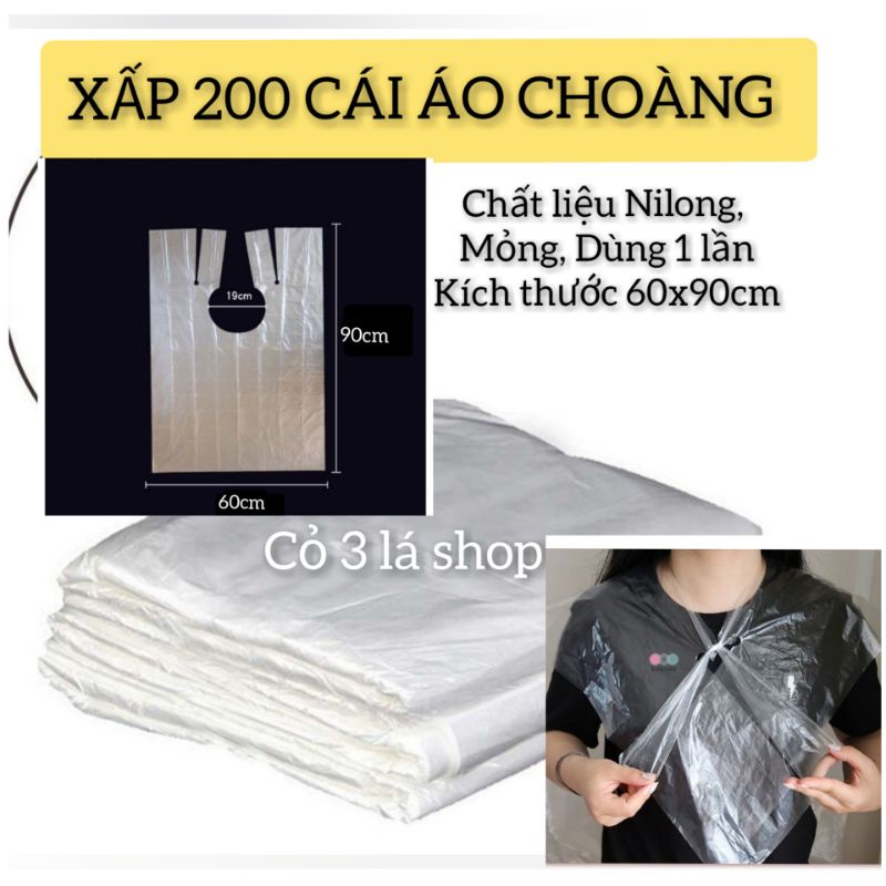 set 200 cái áo choàng nilon dùng 1 lần trong nhuộm tóc