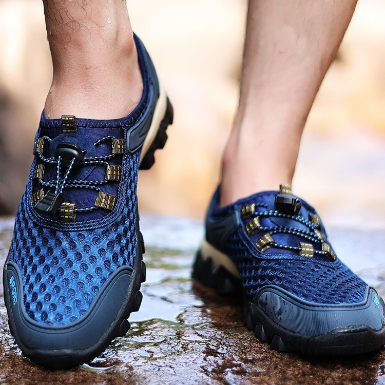 Giày nam thể thao vải lưới thoáng khí ngoài trời đi bộ leo núi G5210 xanh