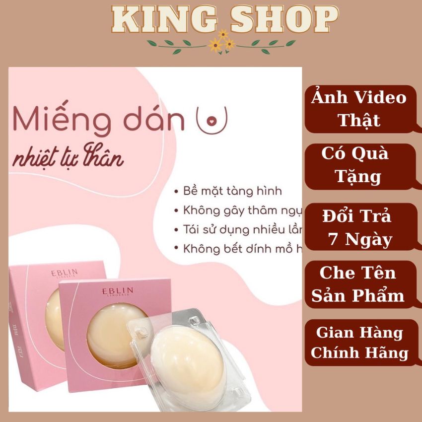 Miếng dán ngực tàng hình, hộp dán ti giữ nhiệt không keo siêu dính Kingshop D539