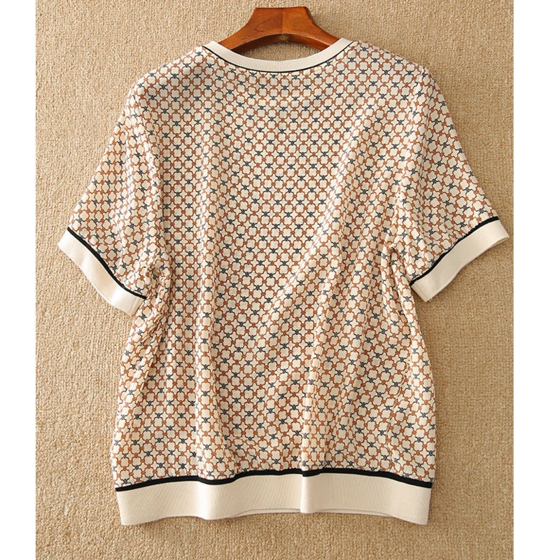Áo Thun Tay Ngắn In Họa Tiết Phong Cách Retro 172826 Áo Thun Cổ Tròn Dáng Rộng Thời Trang Mùa Hè Dễ Phối Đồ