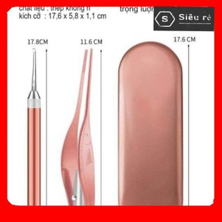 Nhíp ráy tai chuyên dụng inox Cao Cấp có đèn Bộ đèn soi lấy ráy tai cho bé -  an toàn (PD4155)
