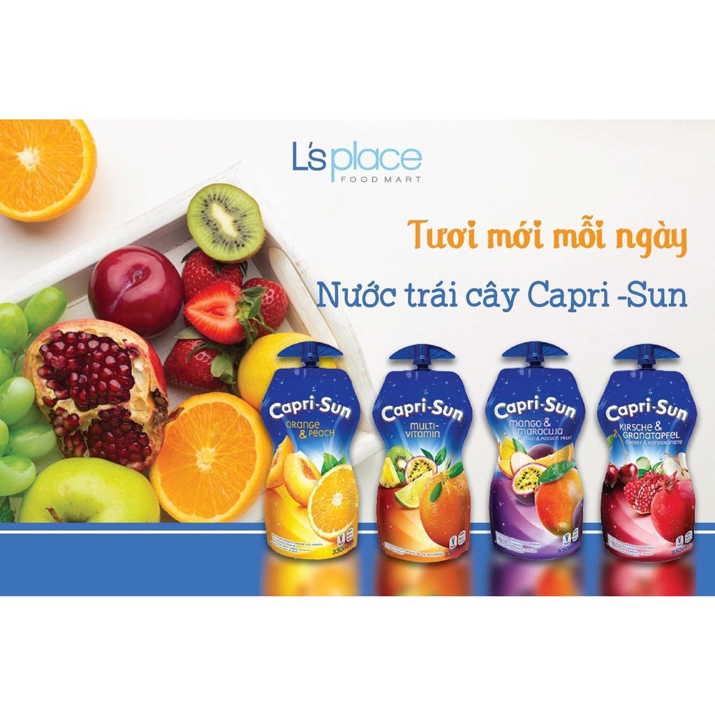 Nước trái cây Capri-sun Đức - thùng 15 bịch 330ml Date 21/5/22