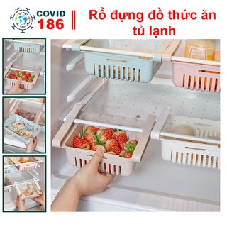 Rổ đựng đồ thức ăn tủ lạnh chỉnh được kích thước với thiệt kế nhỏ gọn màu sắc bắt mắt