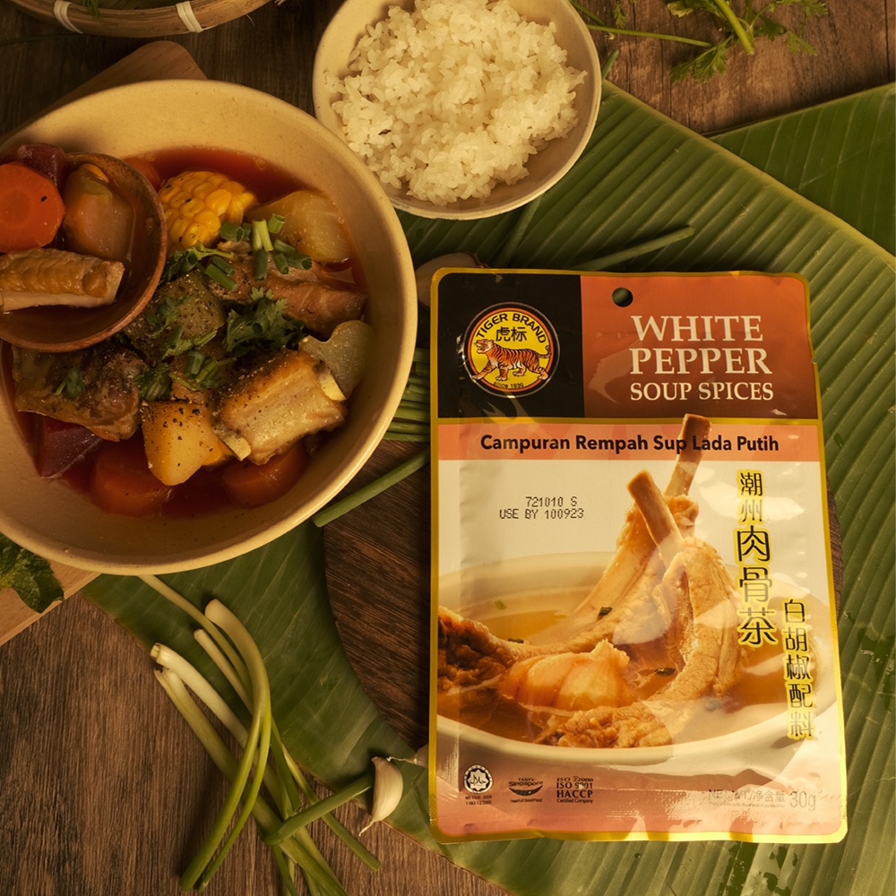 Bak Kut Teh gia vị súp tiêu trắng TIGER BRAND – TIGER BRAND Bak Kut Teh white pepper soup spices (30GR)