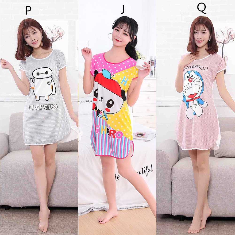 FREESHIP ĐƠN 99K_ Đầm ngủ tay ngắn dáng rộng thoải mái | BigBuy360 - bigbuy360.vn