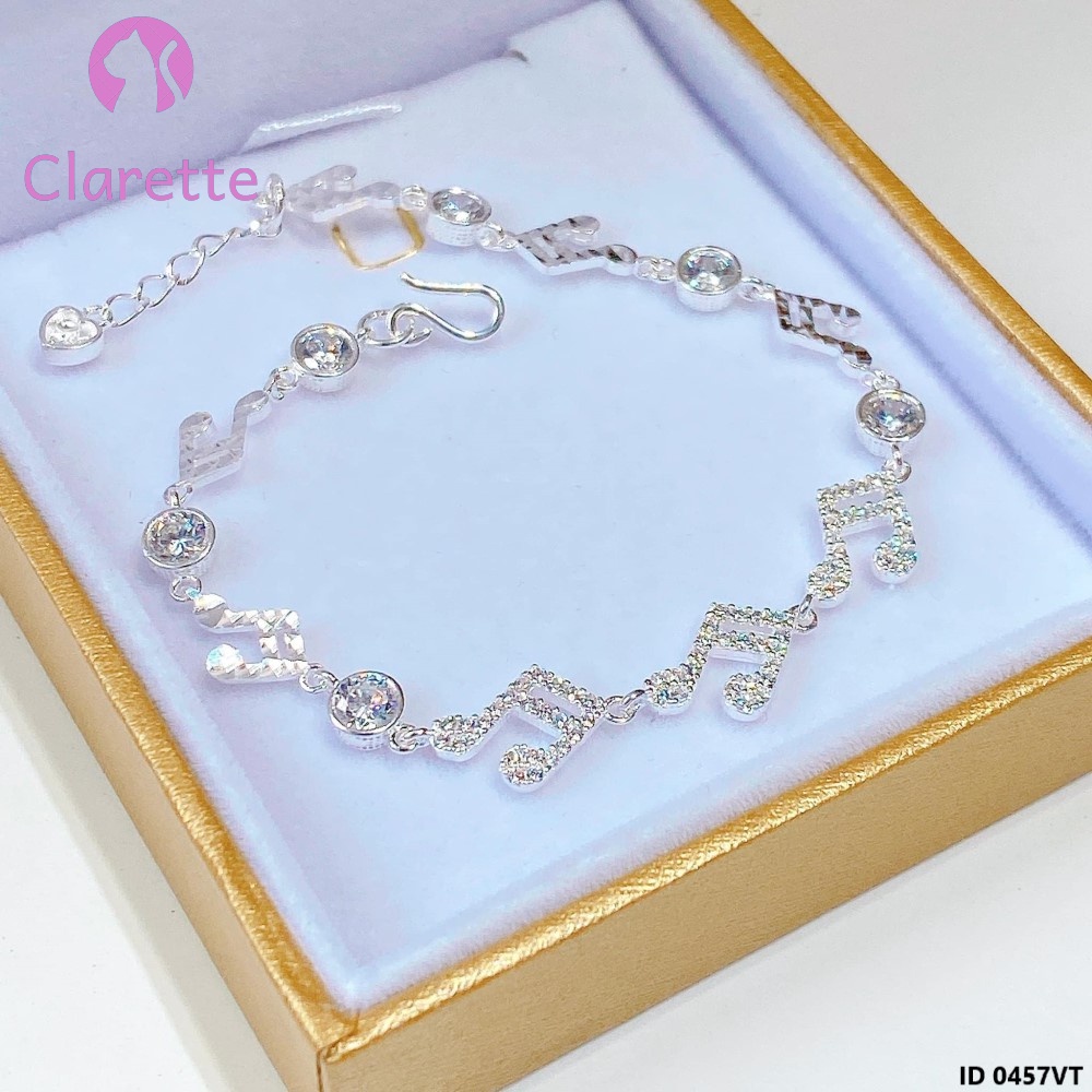 Vòng tay bạc hình nốt nhạc Clarette 0457VT
