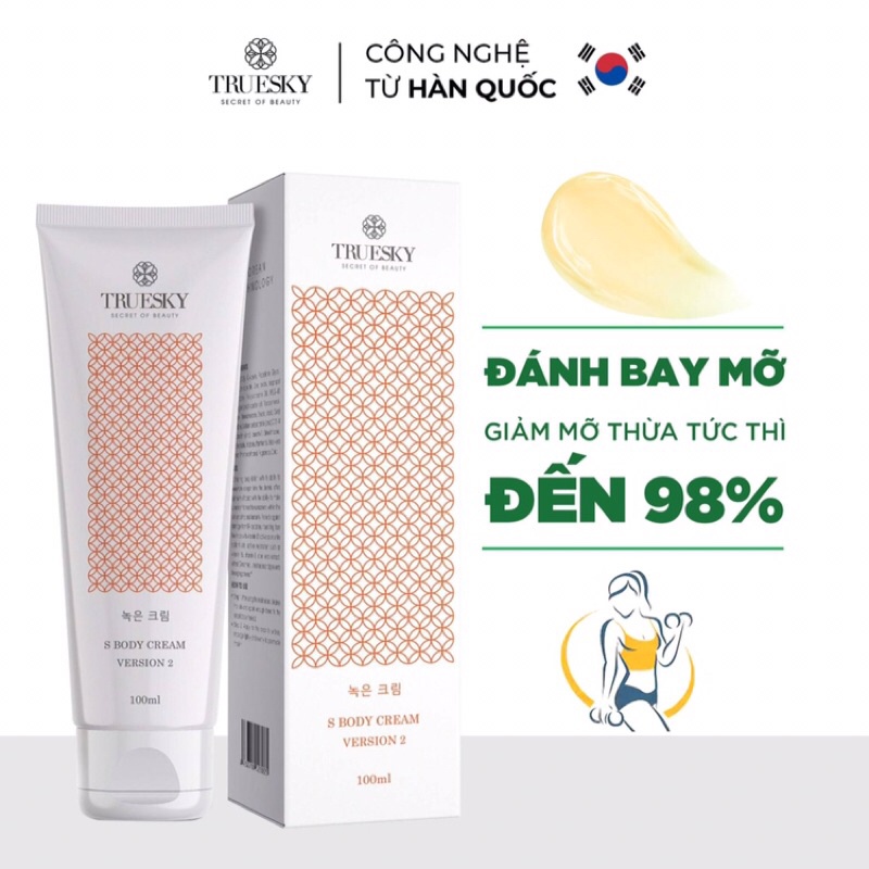 Combo 2 kem 100ml Kem tan mỡ bụng Truesky quế gừng date 2024 phiên bản Version 2