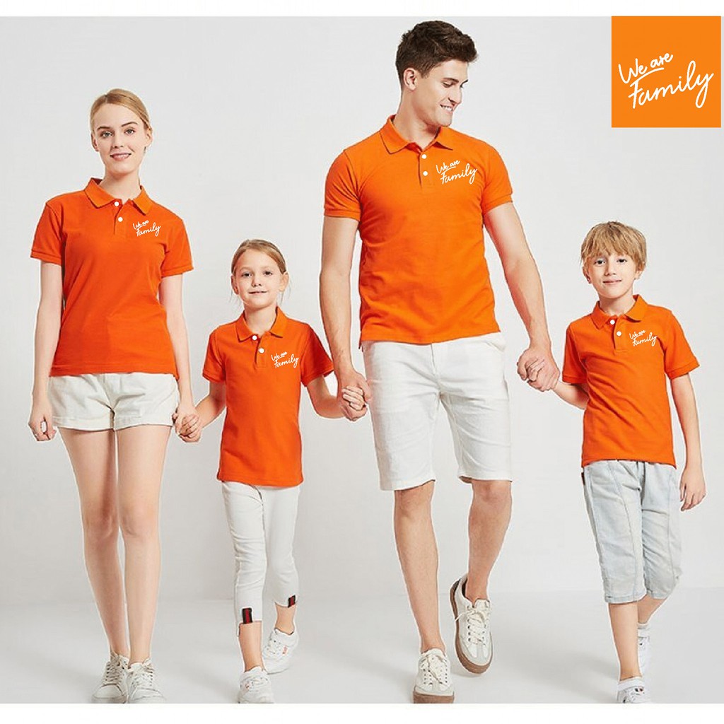 Áo thun gia đình có cổ 3 4 5 người áo polo nhóm đồng phục gia đình - We are family