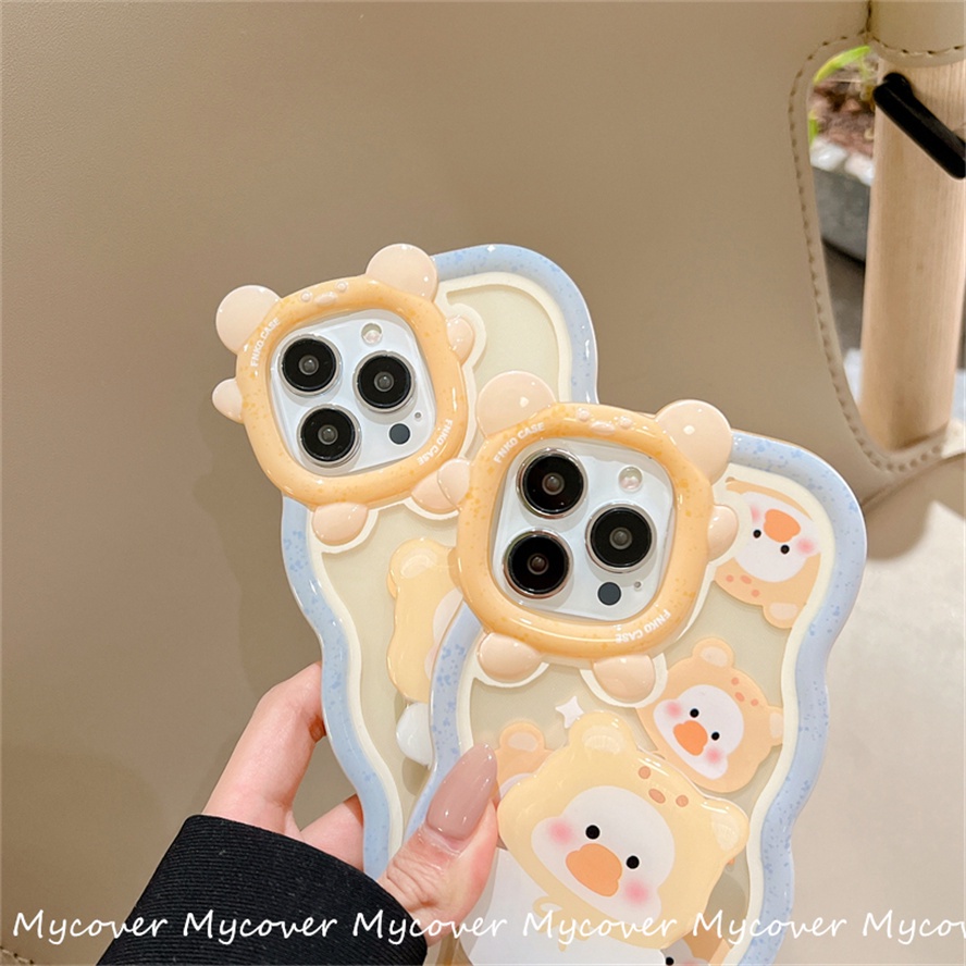 Ốp Điện Thoại Họa Tiết Hoạt Hình Chú Vịt &amp; Quái Vật Cho iPhone 11 12 13 14 Pro Max X Xr Xs 8 7 6 Plus SE 2020