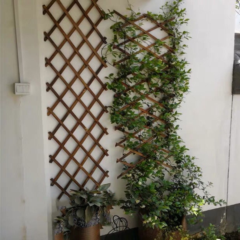 Giàn gỗ treo cây ban công gỗ Teak Khung gỗ leo cây ban công Home Decor R60xC200 cm - Hàng rào gỗ trồng hoa gỗ tự nhiên