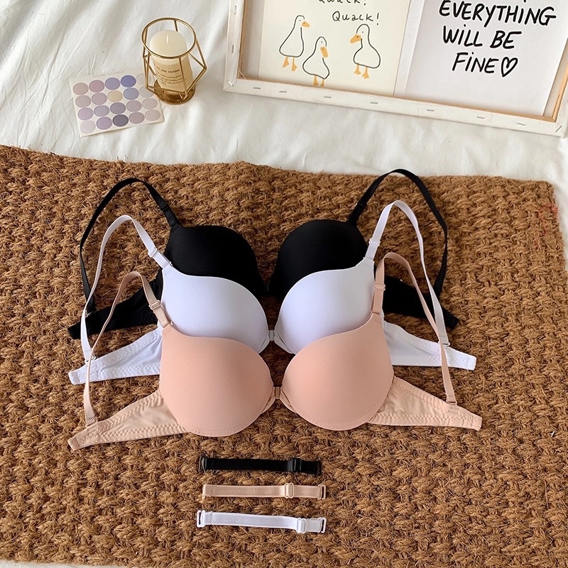 [Full size 32-38] Áo lót nữ, Áo ngực trơn cài trước có đệm, gọng nâng ngực Cao cấp -Doris.Bra