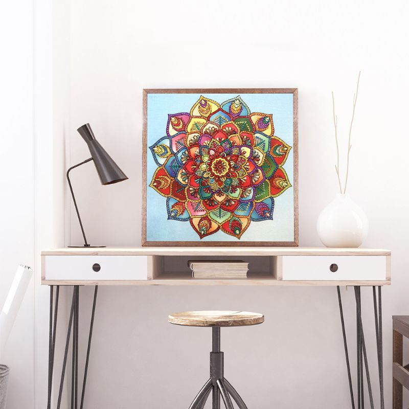 Bộ Tranh Đính Đá 5D Tự Làm Hình Hoa Nhiều Màu Trang Trí Nhà Cửa