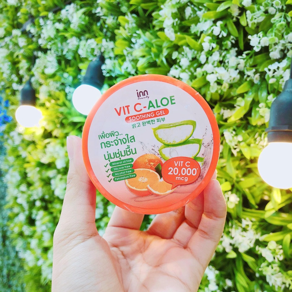 01 Hủ Gel Dưỡng Ẩm Trắng Da Tinh Chất Cam &amp; Nha Đam INN VIT C-Aloe Soothing Gel Thái Lan 100gram (Mặt &amp; Body)