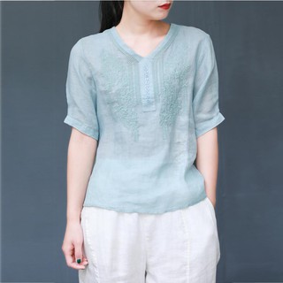 Áo Đũi Thêu Hoa Văn Nổi [Ưu Đãi Lớn]