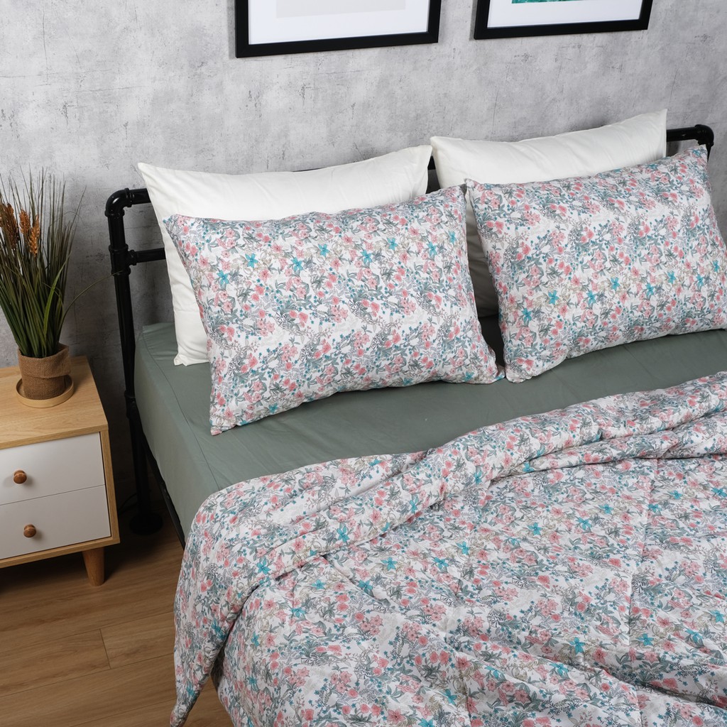 Vỏ Gối Nằm Gòn Bedding Lụa Modal Hàn Quốc 50x70 cm Họa Tiết Gorgeous Blossom 02 (cặp)