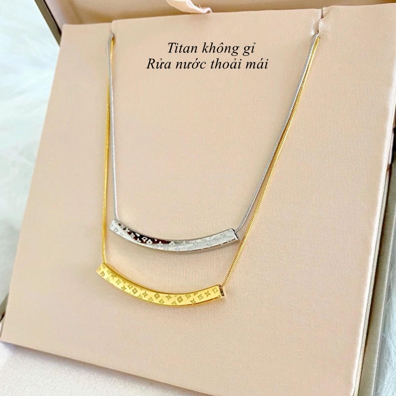 Dây chuyền titan nữ không gỉ mạ vàng 18k thiết kế thời trang trẻ trung trang sức titan mẫu mới