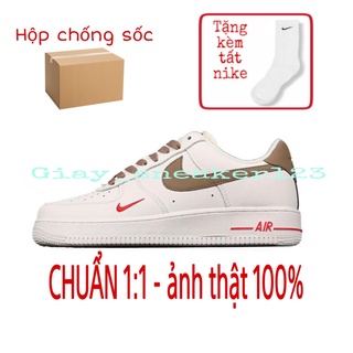 Giày air force1 vệt nâu⚡⚡ chuẩn 11 đế cao, da dày dặn, form chuẩn, dễ phối đồ