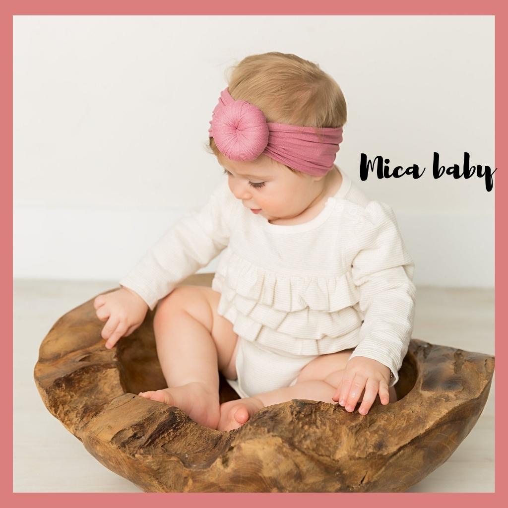 Băng đô thun bản to xoắn ốc siêu cute cho bé gái BD48 Mica Baby