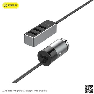 Sạc Điện Thoại Trên Xe Hơi 4 Cổng Liền Dây HOCO - Z17B
