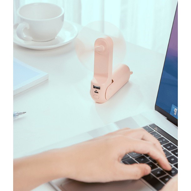 Quạt Cầm Tay Tích Hợp Phun Sương,Kiêm Sạc dự phòng - Gấp gọn mini
