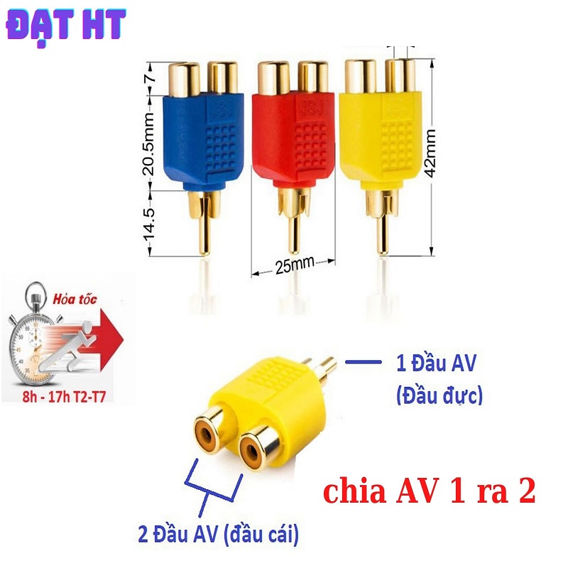 Bộ 2 Đầu Chia Jack Loa Hoa Sen AV  - Màu Ngẫu Nhiên