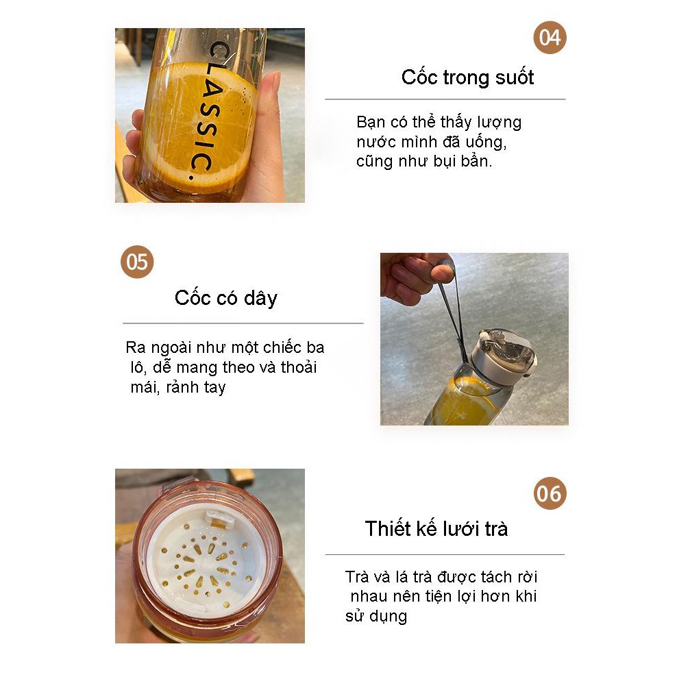 Cốc Nước Cầm Tay  Màu Sắc Đơn Giản Bằng Nhựa, Phong Cách thể Thao