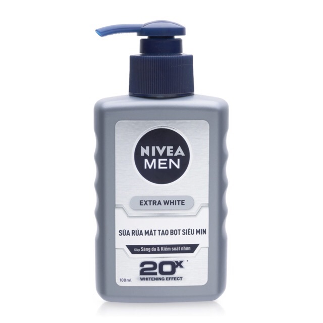 Sữa rữa mặt Nivea men tạo bọt bùn khoáng sáng da 100ml