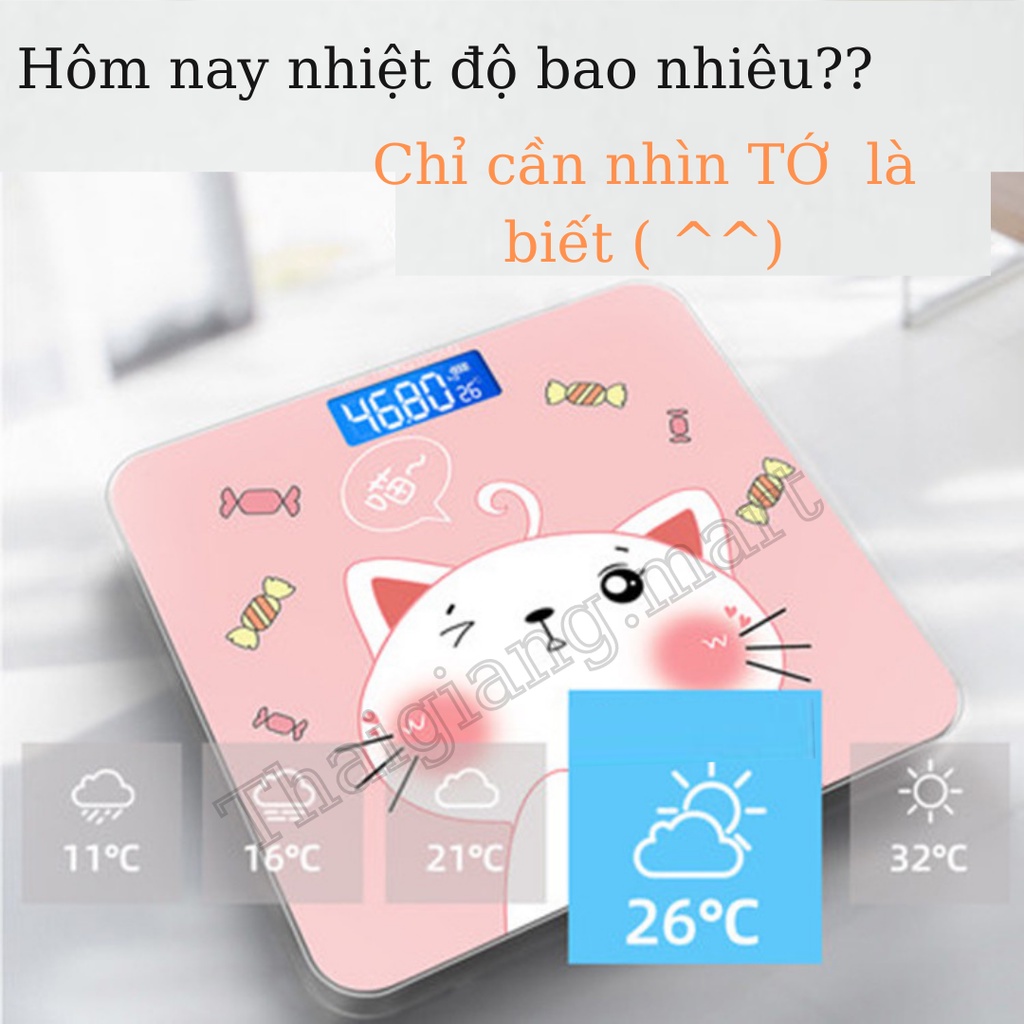 Cân điện tử sức khoẻ/ Cân điện tử gia đình thông minh kính cường lực có dây sạc (tặng kèm dây do 3 vòng)