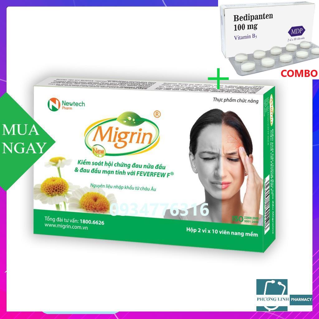 Combo Bedipanten 100mg +  Migrin - giảm đau nửa đầu
