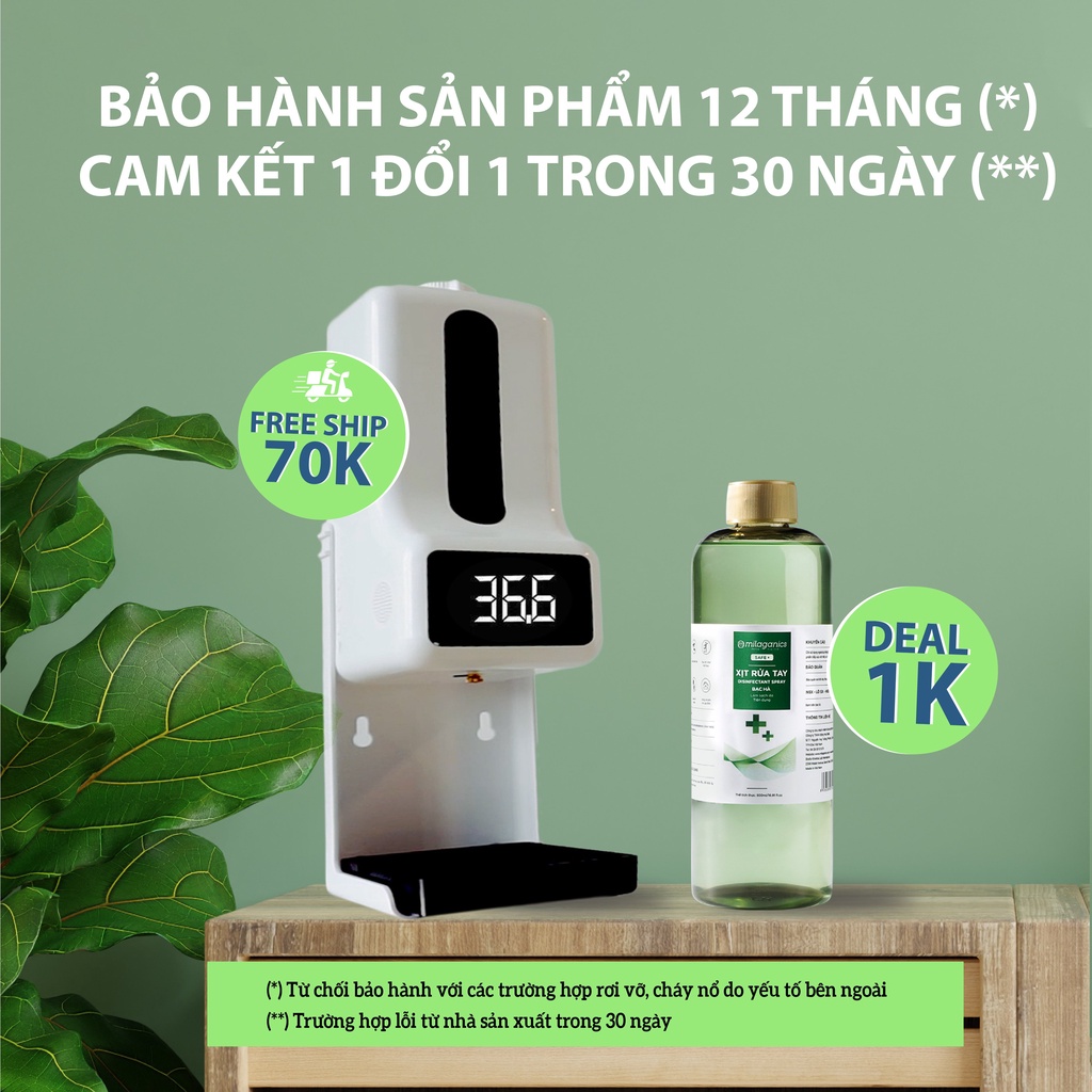 Máy Sát Khuẩn, Máy Đo Thân Nhiệt Thông Minh KETAMIX - Tặng Kèm Dung Dịch Sát Khuẩn 500ml (Cái)