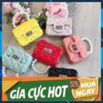 [Sẵn Hàng Giao Ngay] [SIÊU ƯU ĐÃI] combo 10 túi đeo chéo mini quai ngọc trai nhân tạo cho bé