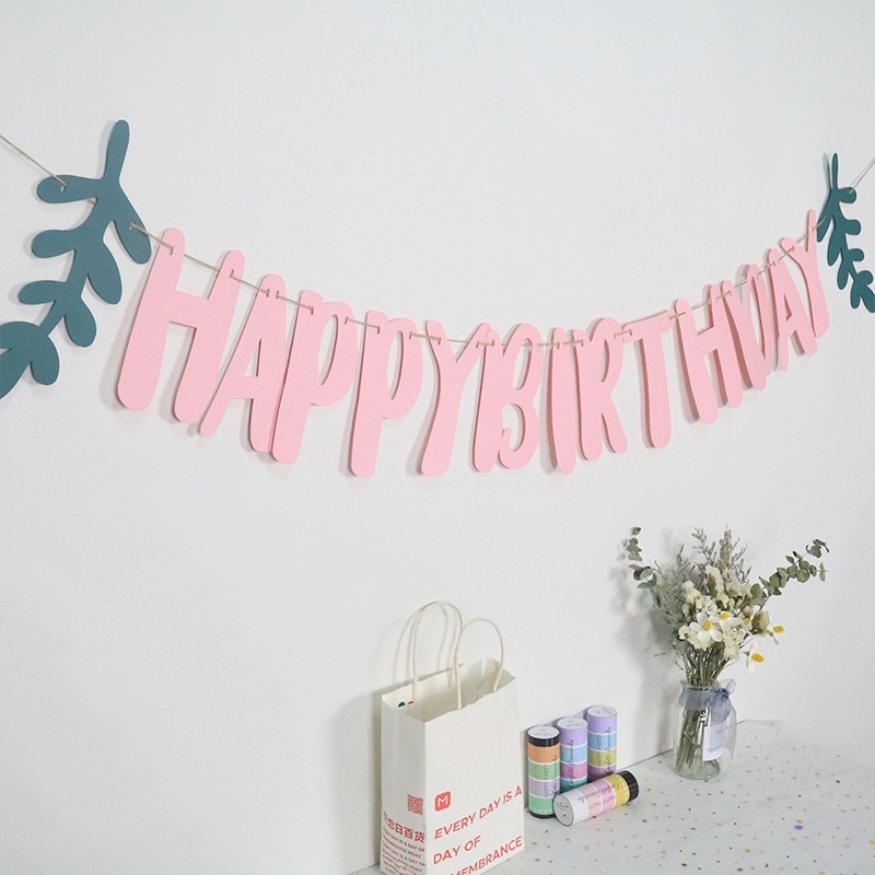 Dây treo happy birthday phong cách Hàn Quốc