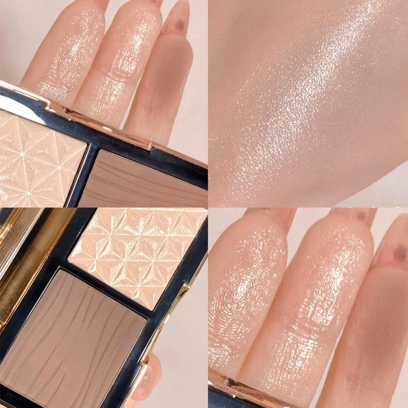 Bảng Phấn Bắt Sáng Tạo Khối Hai Màu Gừng Omega