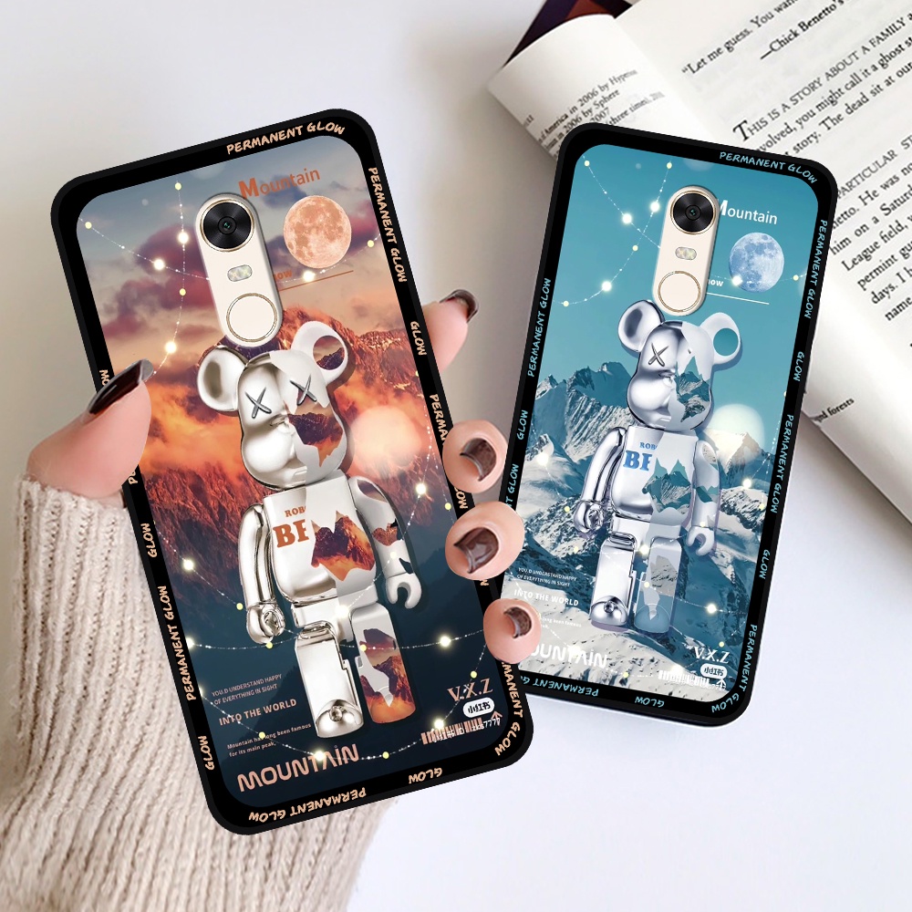 Ốp Xiaomi Redmi Note 4/ Note 4x / Redmi 5 / Redmi 5 Plus in hình họa tiết Mountain, Be@rbrick dễ thương (T13 - T18)