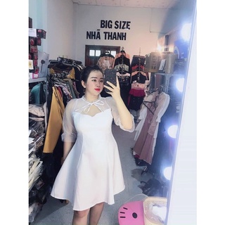 Đầm xoè tiểu thư bigsize 60=>90kg(đầm đi tiệc bigsize kim ngân)