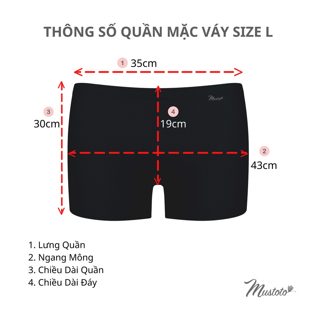 Quần Lót Đùi Nữ Trơn Mặc Váy Thoải Mái Cassia (Mustoto MQ25)