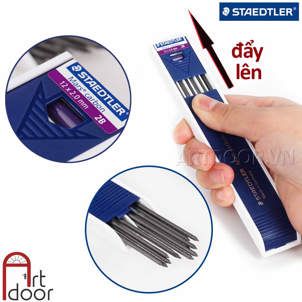 [ARTDOOR] Bút chì bấm hoặc Ruột ngòi STAEDTLER Carbon lõi lớn (đầu 2mm)