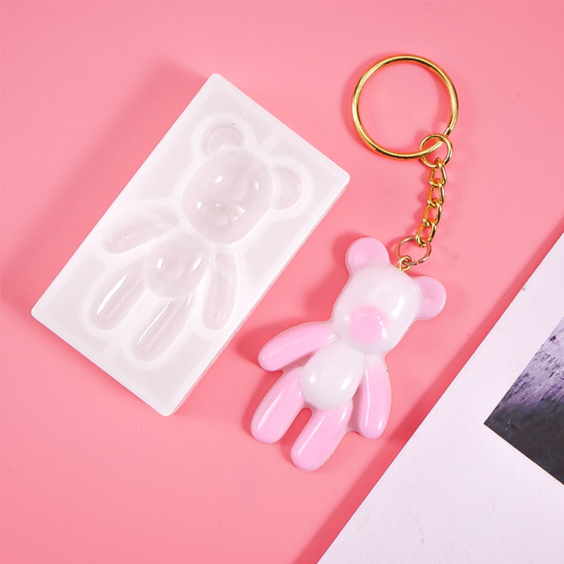 [Hàng mới về] Bộ 7 khuôn silicone làm mặt vòng cổ / bông tai hình gấu teddy diy