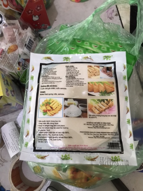 ( Loại 1)Gói 30 Lá Bánh Tráng Đậu Xanh Bò Bía Cuốn Chả Giò sz 16