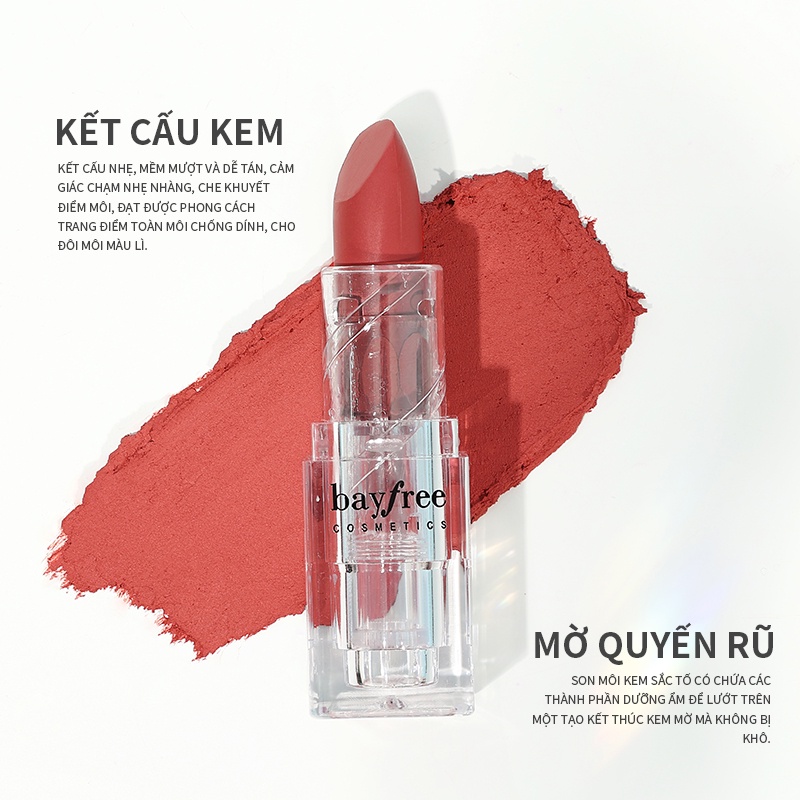 Son Môi Chất Nhung Lì Lâu Trôi Chống Thấm Nước Bayfree