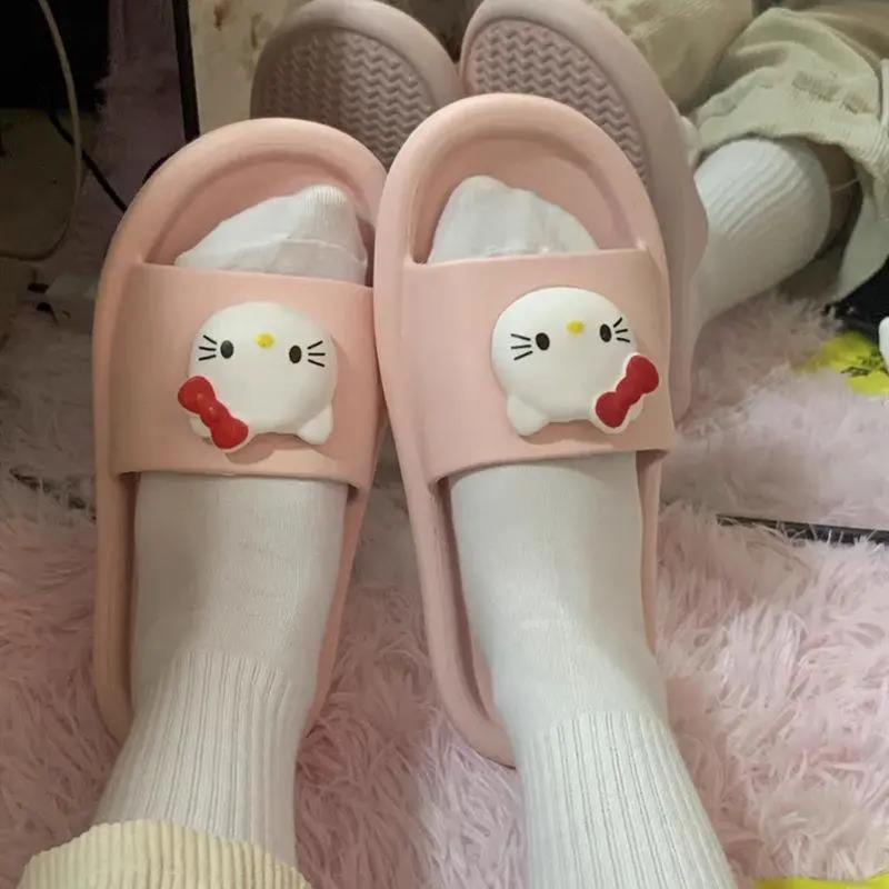 Dép Sandal Đế Mềm Dày Chống Trượt Họa Tiết hello kitty Dễ Thương Cho Bé Gái